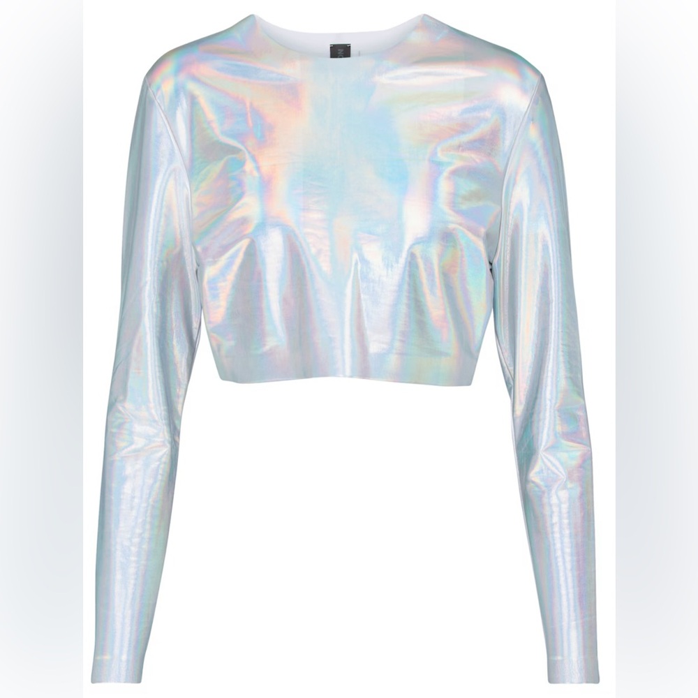 NWT! NORMA KAMALI HOLOGRAPHIC CROP TOP SIZE XL/42